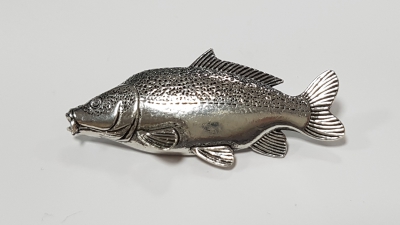 Just Fish Pewter Pin Leather Carp